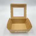 Caja de papel kraft de alta calidad con ventana 500ml